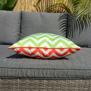 Orange Lime Green Chevron Outdoor Cushion Cover 60 x 60cm