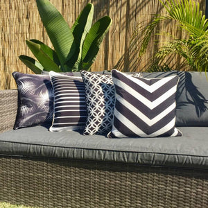Black Stripe Outdoor Cushion Cover 45 x 45cm