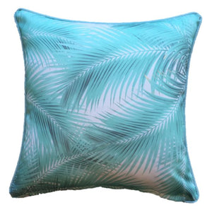 Mint Taupe Palm Leaves Outdoor Cushion Cover 60 x 60cm