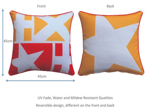 Star Yellow Outdoor Cushion Cover 45 x 45cm