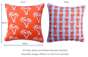 Orange Palmapple Outdoor Cushion Cover 60 x 60cm