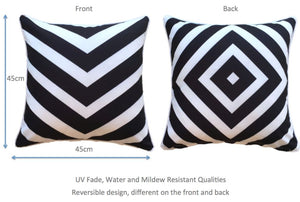 Black Groove Outdoor Cushion Cover 45 x 45cm