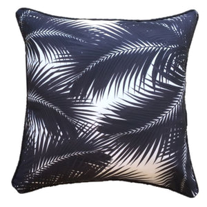 Black Palm Leaves Outdoor Cushion Cover 60 x 60cm