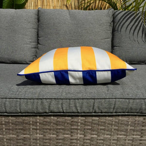 Mykonos Blue Yellow Stripe Outdoor Cushion Cover 45 x 45cm