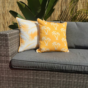 Yellow Palm Leaves Outdoor Cushion Cover 45 x 45cm