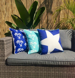 Star Blue Outdoor Cushion Cover 45 x 45cm