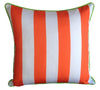 Orange Lime Green Stripe Outdoor Cushion Cover 45 x 45cm