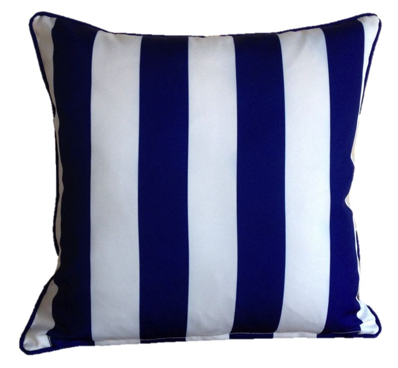 Mykonos Blue Yellow Stripe Outdoor Cushion Cover 60 x 60cm