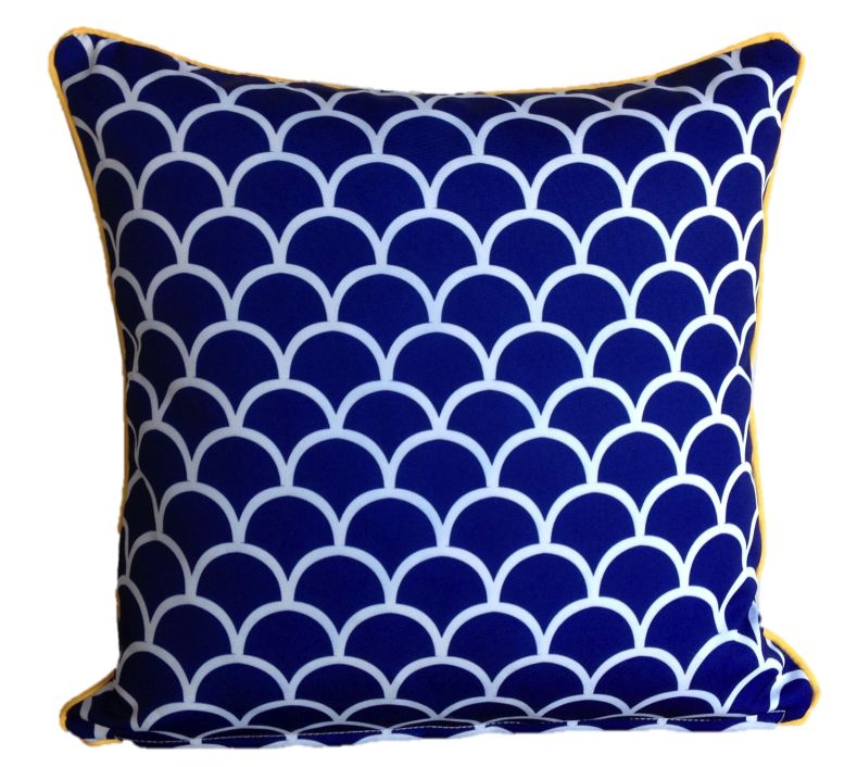 Mykonos Blue Fishscale Outdoor Cushion Cover 45 x 45cm