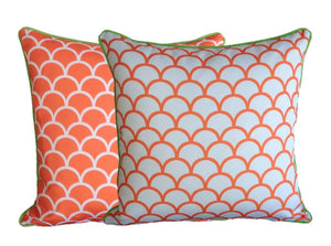 Orange Fishscale Outdoor Cushion Cover 45 x 45cm