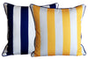 Mykonos Blue Yellow Stripe Outdoor Cushion Cover 60 x 60cm